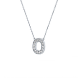0.22 TCW Round Lab Grown Diamond O Initial Shaped Necklace