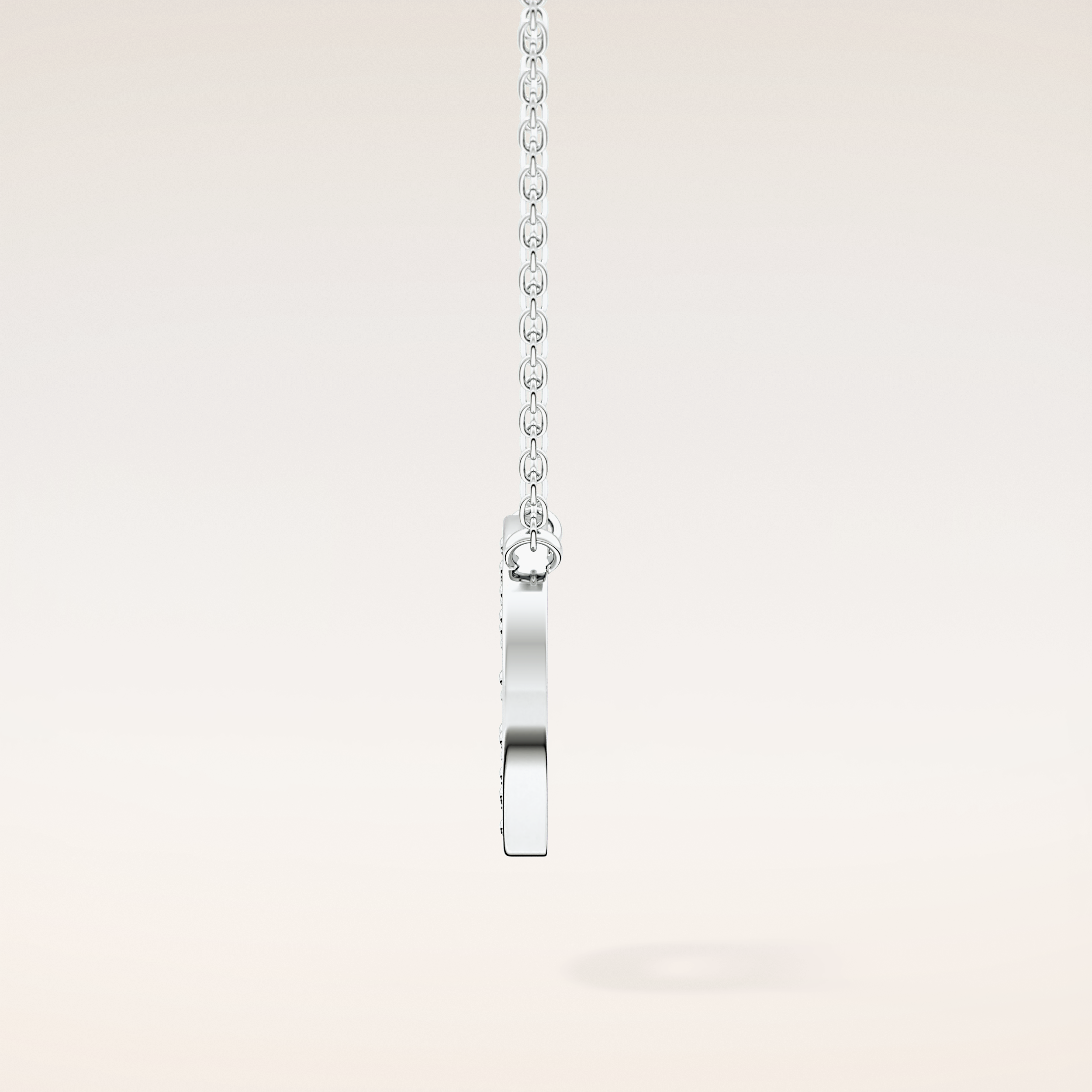 0.22 TCW Round Cut Moissanite O Initial Shaped Necklace
