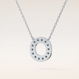 0.22 TCW Round Cut Moissanite O Initial Shaped Necklace