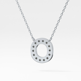 0.22 TCW Round Lab Grown Diamond O Initial Shaped Necklace