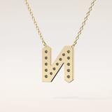 0.31 TCW Round Cut Moissanite N Initial Pendant Necklace