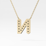 0.31 TCW Round Lab Grown Diamond N Initial Pendant Necklace