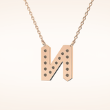 0.31 TCW Round Cut Moissanite N Initial Pendant Necklace