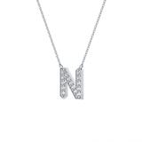 0.31 TCW Round Lab Grown Diamond N Initial Pendant Necklace