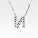 0.31 TCW Round Lab Grown Diamond N Initial Pendant Necklace