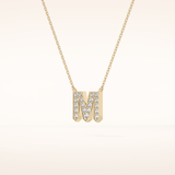 0.202 TCW Round Cut Moissanite M Initial Pendant Necklace
