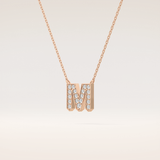 0.202 TCW Round Cut Moissanite M Initial Pendant Necklace
