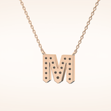 0.202 TCW Round Cut Moissanite M Initial Pendant Necklace