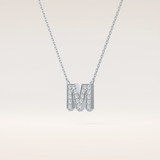 0.202 TCW Round Cut Moissanite M Initial Pendant Necklace