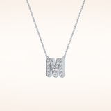 0.202 TCW Round Cut Moissanite M Initial Pendant Necklace