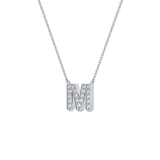 0.202 TCW Round Lab Grown Diamond M Initial Pendant Necklace