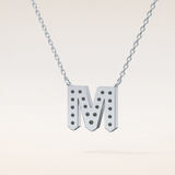 0.202 TCW Round Cut Moissanite M Initial Pendant Necklace