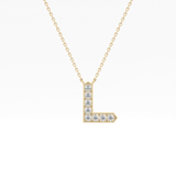 0.24 TCW Round Lab Grown Diamond L Initial Pendant Necklace