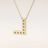 0.24 TCW Round Cut Moissanite L Initial Pendant Necklace