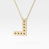 0.24 TCW Round Lab Grown Diamond L Initial Pendant Necklace