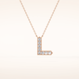 0.24 TCW Round Cut Moissanite L Initial Pendant Necklace