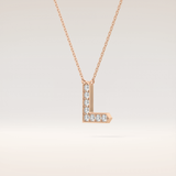0.24 TCW Round Cut Moissanite L Initial Pendant Necklace