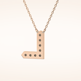 0.24 TCW Round Cut Moissanite L Initial Pendant Necklace