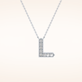 0.24 TCW Round Cut Moissanite L Initial Pendant Necklace