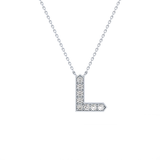 0.24 TCW Round Lab Grown Diamond L Initial Pendant Necklace