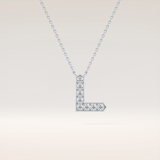 0.24 TCW Round Cut Moissanite L Initial Pendant Necklace
