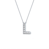 0.24 TCW Round Lab Grown Diamond L Initial Pendant Necklace