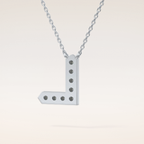 0.24 TCW Round Cut Moissanite L Initial Pendant Necklace