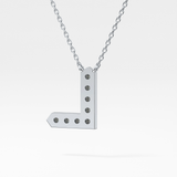 0.24 TCW Round Lab Grown Diamond L Initial Pendant Necklace