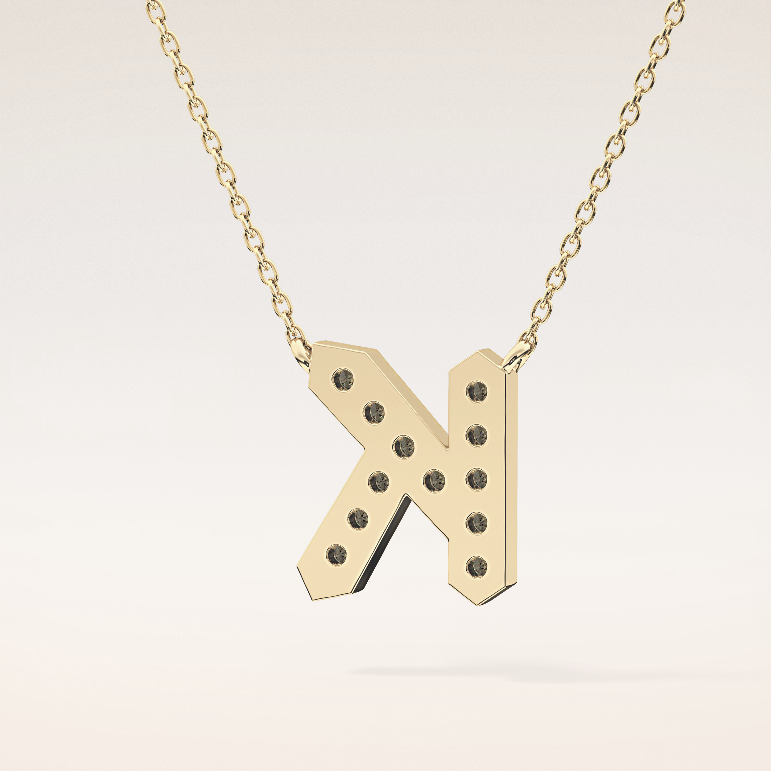0.27 TCW Round Cut Moissanite K Initial Pendant Necklace