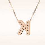 0.27 TCW Round Cut Moissanite K Initial Pendant Necklace