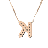 0.27 TCW Round Lab Grown Diamond K Initial Pendant Necklace