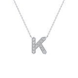 0.27 TCW Round Lab Grown Diamond K Initial Pendant Necklace