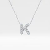 0.27 TCW Round Lab Grown Diamond K Initial Pendant Necklace
