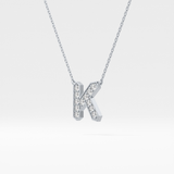 0.27 TCW Round Lab Grown Diamond K Initial Pendant Necklace