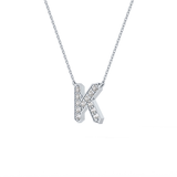 0.27 TCW Round Lab Grown Diamond K Initial Pendant Necklace