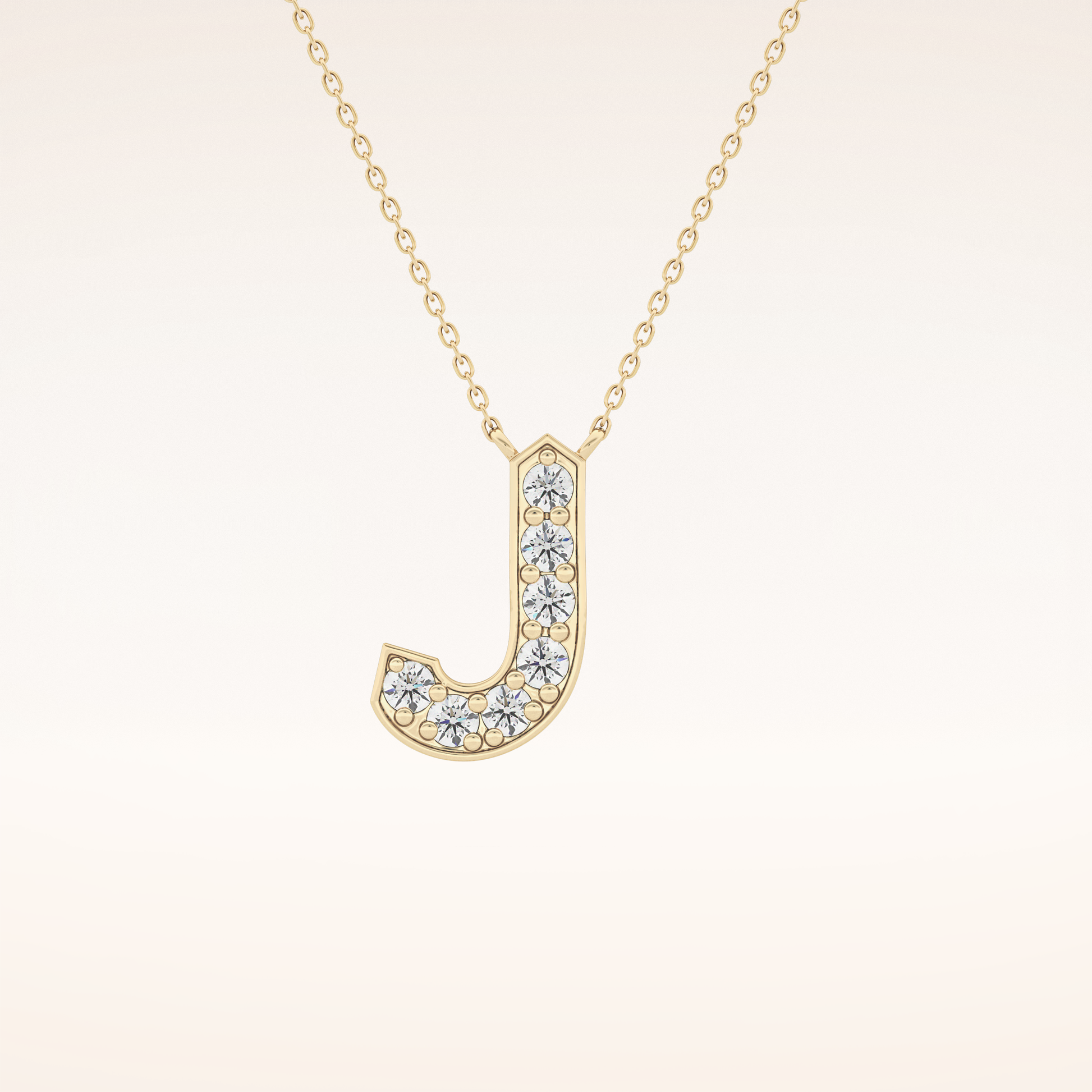 0.356 TCW Round Cut Moissanite J Initial Pendant Necklace