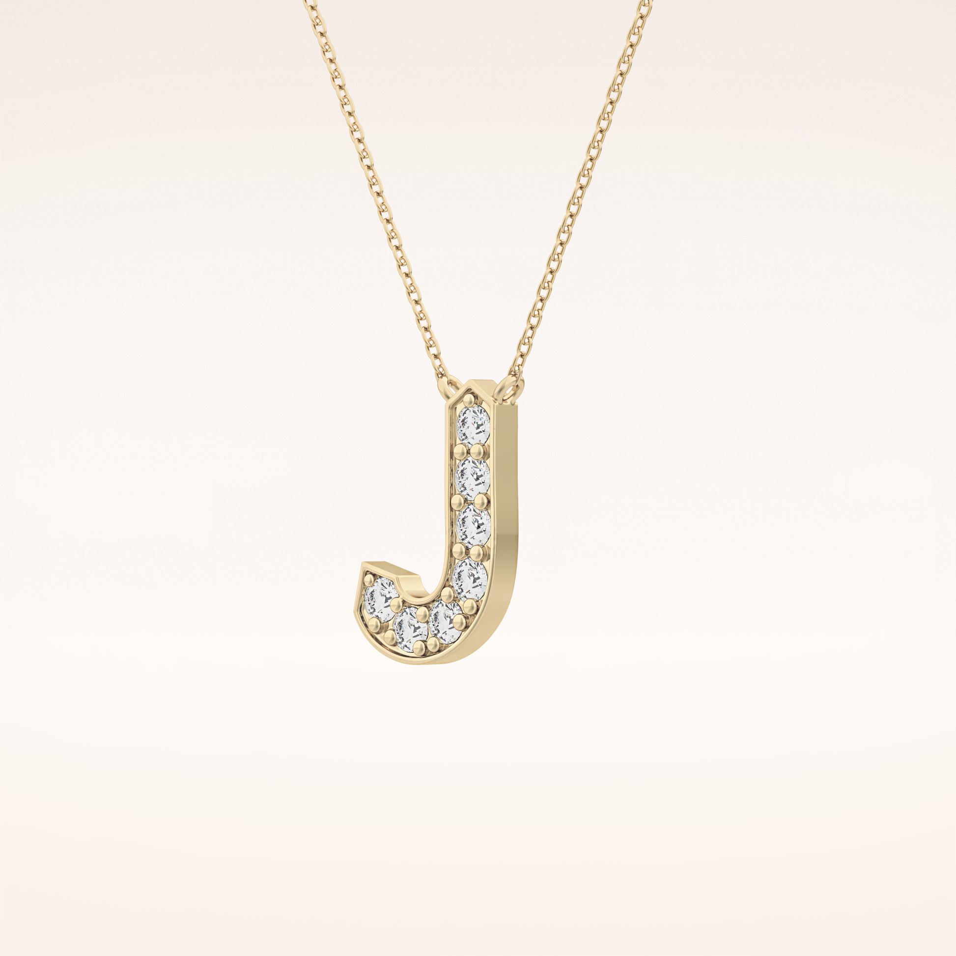 0.356 TCW Round Cut Moissanite J Initial Pendant Necklace