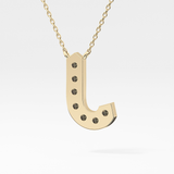 0.356 TCW Round Lab Grown Diamond J Initial Pendant Necklace
