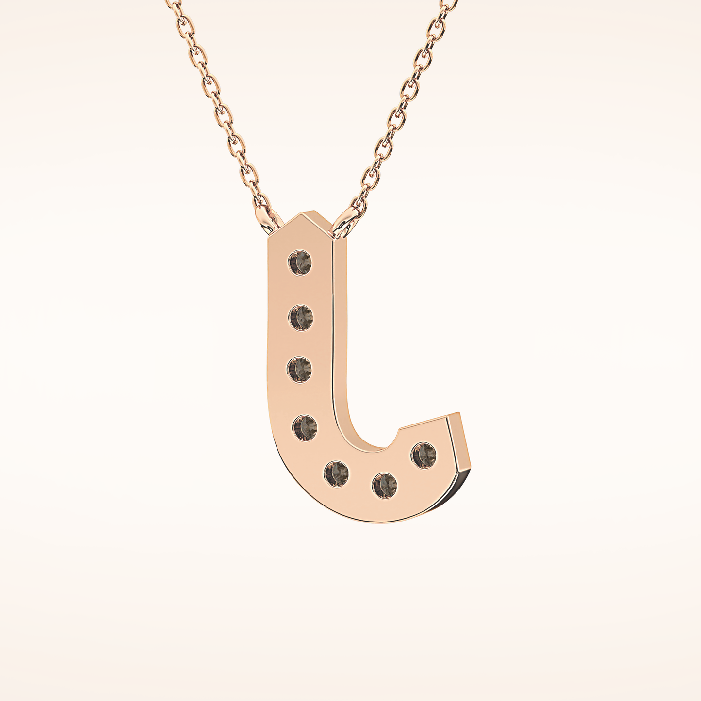 0.356 TCW Round Cut Moissanite J Initial Pendant Necklace