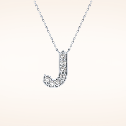 0.356 TCW Round Cut Moissanite J Initial Pendant Necklace