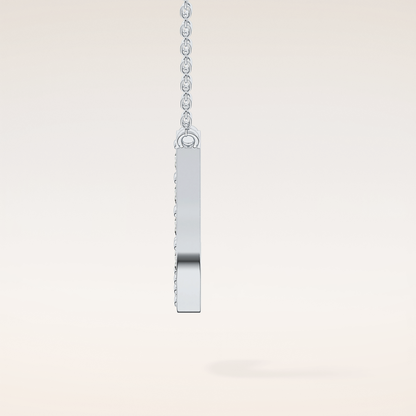 0.356 TCW Round Cut Moissanite J Initial Pendant Necklace