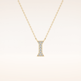 0.083 TCW Round Cut Moissanite I Initial Pendant Necklace
