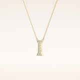 0.083 TCW Round Cut Moissanite I Initial Pendant Necklace
