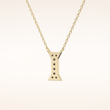 0.083 TCW Round Cut Moissanite I Initial Pendant Necklace