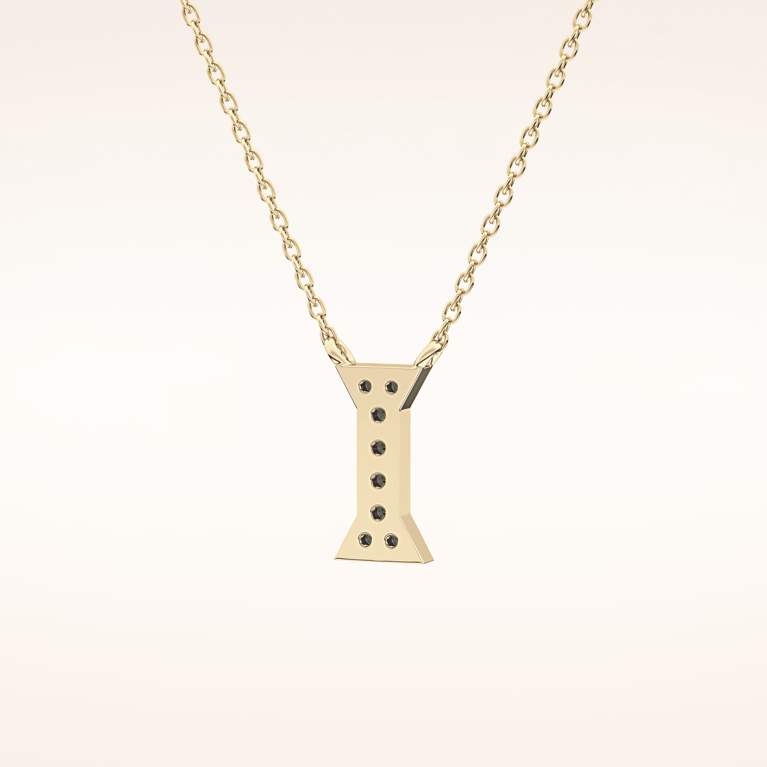 0.083 TCW Round Cut Moissanite I Initial Pendant Necklace