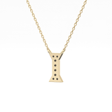 0.083 TCW Round Lab Grown Diamond I Initial Pendant Necklace