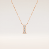 0.083 TCW Round Cut Moissanite I Initial Pendant Necklace