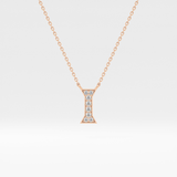 0.083 TCW Round Lab Grown Diamond I Initial Pendant Necklace