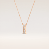 0.083 TCW Round Cut Moissanite I Initial Pendant Necklace