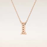 0.083 TCW Round Cut Moissanite I Initial Pendant Necklace